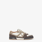 Match Lace-Up Sneakers – Brown & Cream