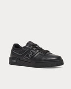 Match Leather Low Top Sneakers – Triple Black