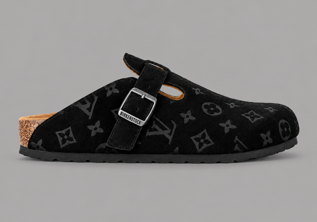 Black Monogram Buckle Clogs - Limited Edition