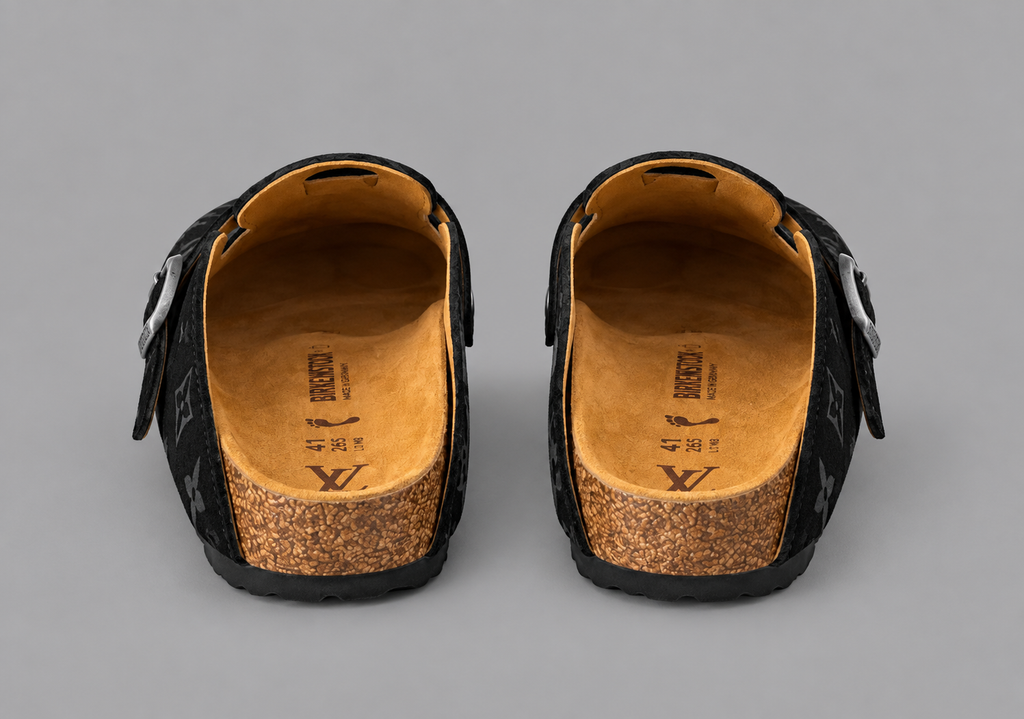 Black Monogram Buckle Clogs - Limited Edition