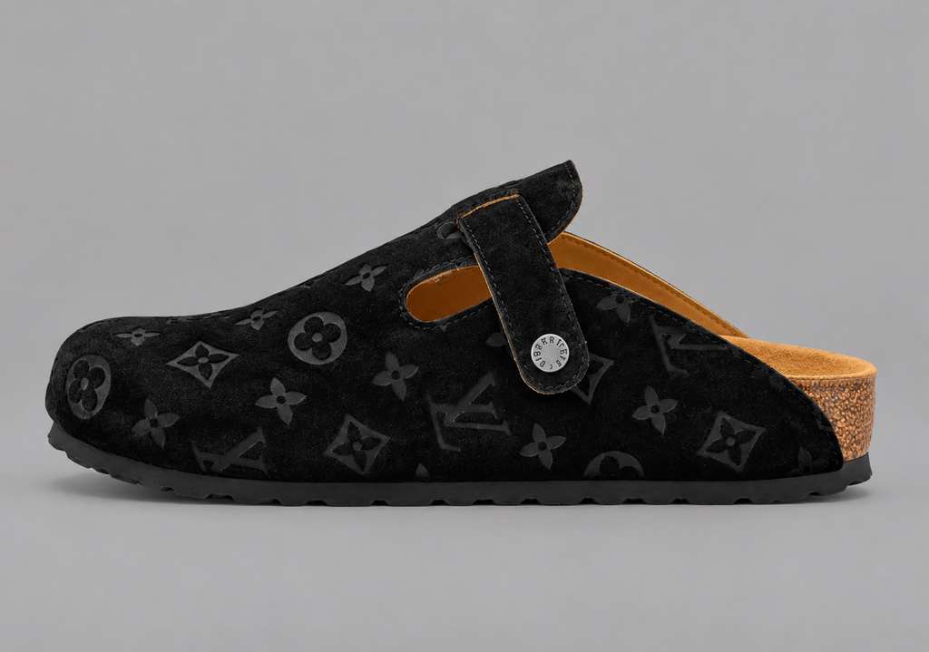 Limited Edition Black Monogram Clogs with Signature Buckle
