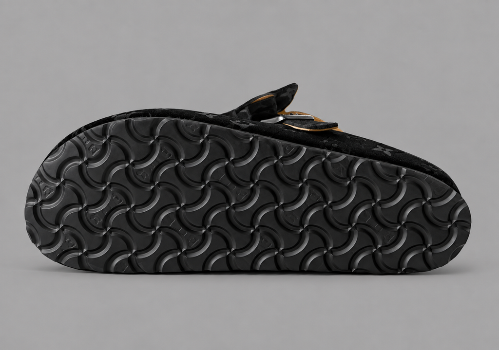 Limited Edition Black Monogram Clogs with Signature Buckle