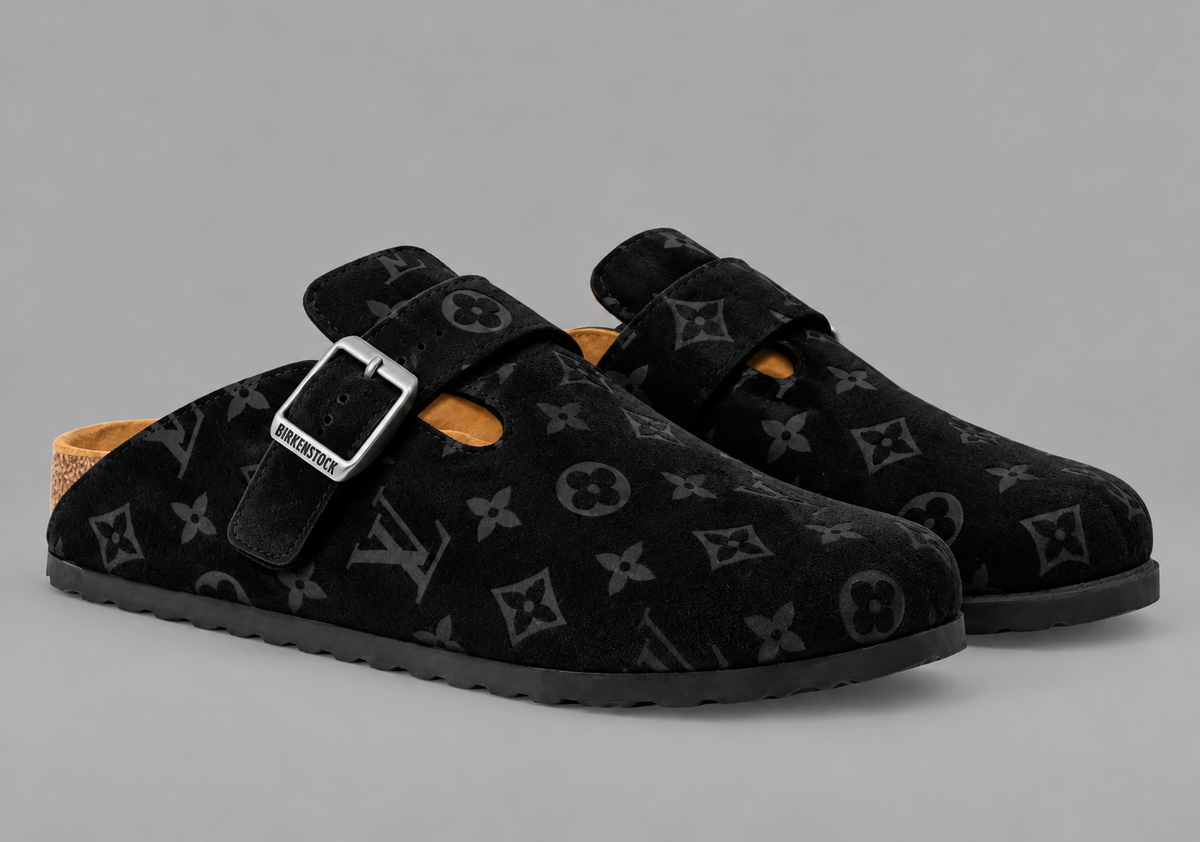 Limited Edition Black Monogram Clogs with Signature Buckle