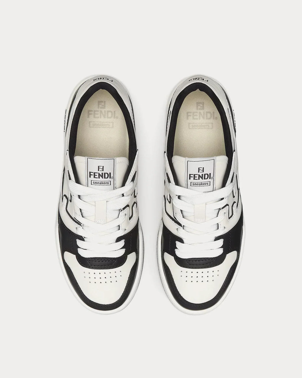 Match Leather Low Top Sneakers – Black & White