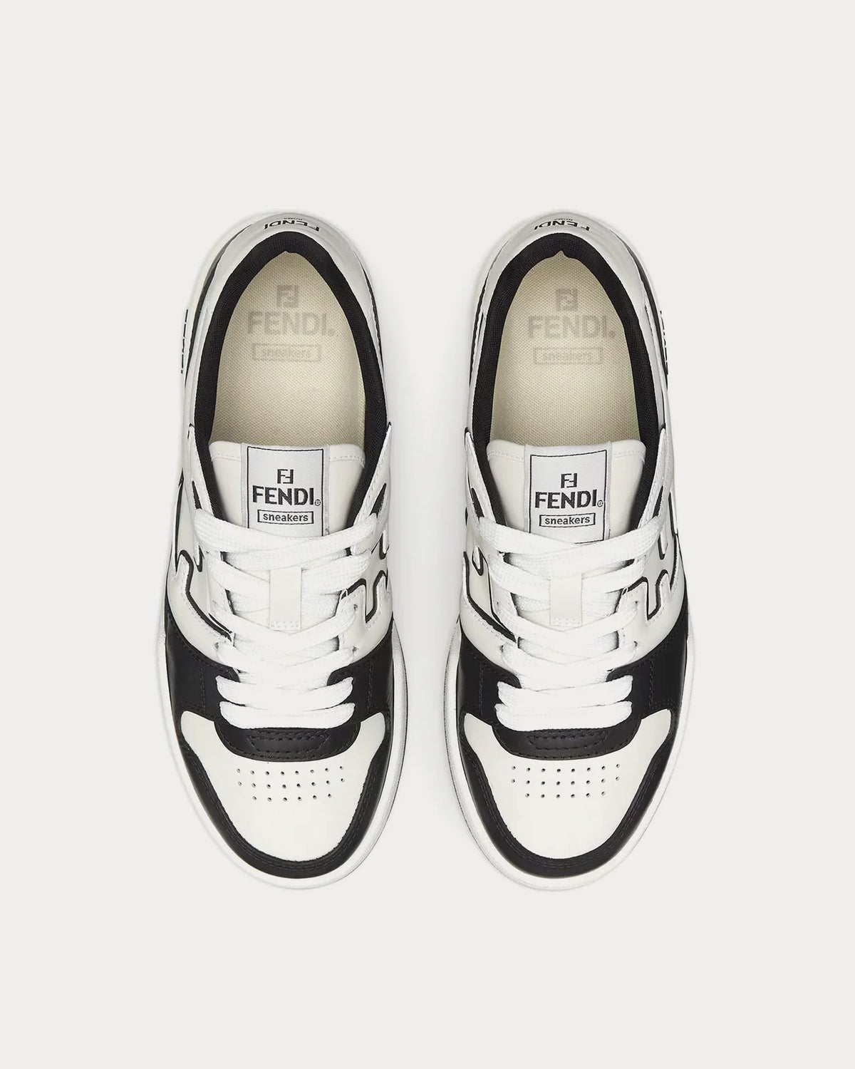 Match Leather Low Top Sneakers – Black & White