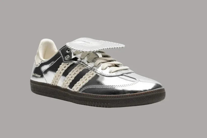 Metallic Silver Heritage Sneakers – Premium Retro Edition