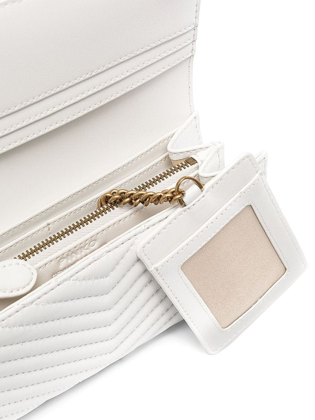 Love Birds Quilted Leather Wallet – White
