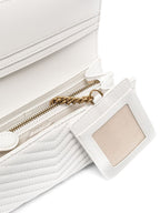 Love Birds Quilted Leather Wallet – White