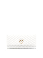 Love Birds Quilted Leather Wallet – White